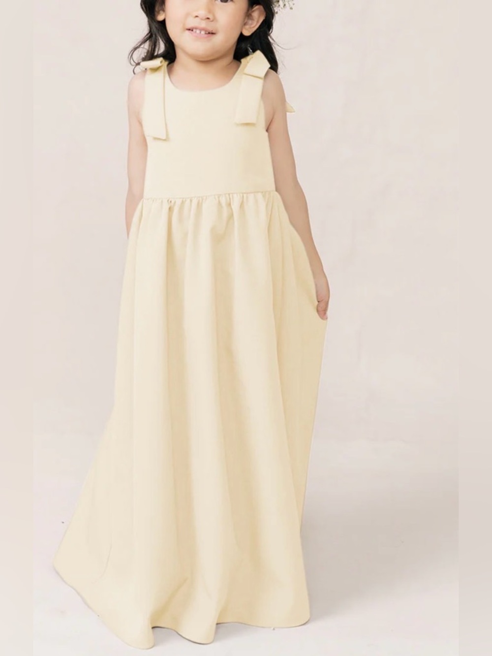 Reverly Kids Millie Crepe Dress - Pale Yellow